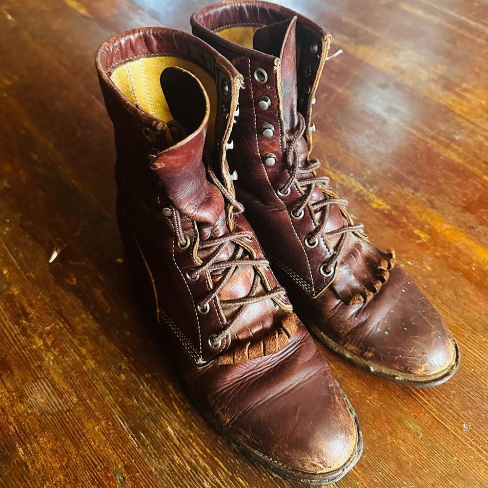 Vintage Justin Lace up Boots